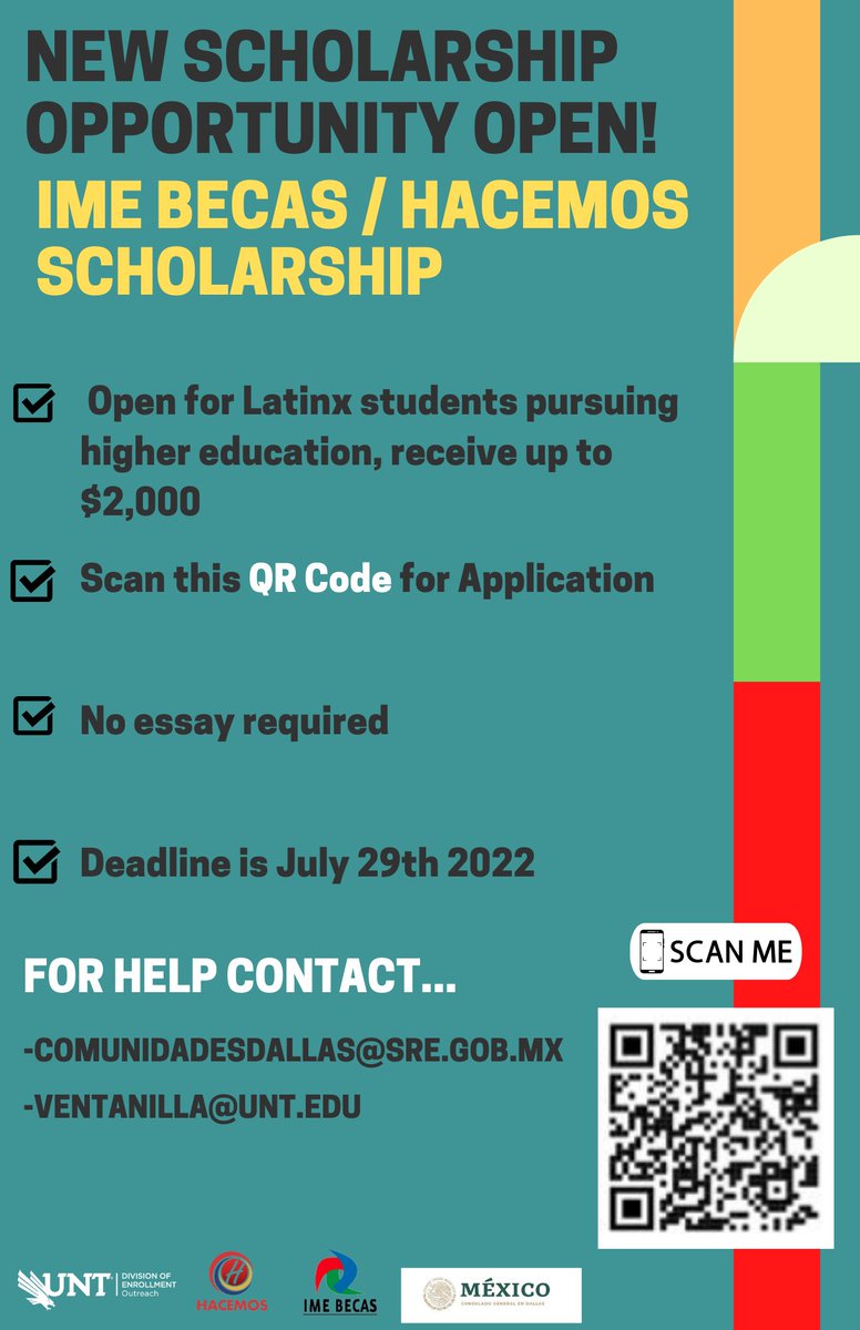 El programa de IME Becas HACEMOS ahora está disponible! Está beca es diseñado para asistirle a los latinos que quieran seguir con su educación universitaria. Pueden recibir hasta $2,000 dólares!! Asegúrense que lo llenen antes del 29 de julio ☺️