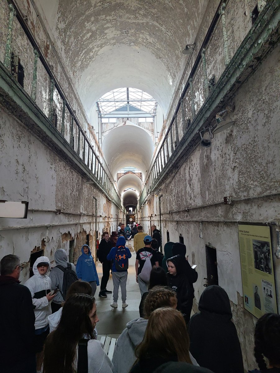 PRMPrincipal's tweet photo. The tour of Eastern State Penitentiary was fascinating. Our tour guides taught us a lot about its history. https://t.co/CrQbkkuaDn