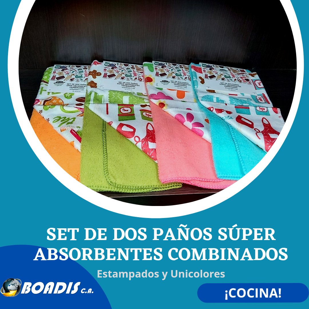 boadisca's tweet photo. Llévate estos fabulosos Set  de dos paños súper absorbentes combinados ..
.
#cocina #paños #pañosdecocina #set #disponibilidadinmediata #pzo #venezuela https://t.co/vVJoCQyAcZ