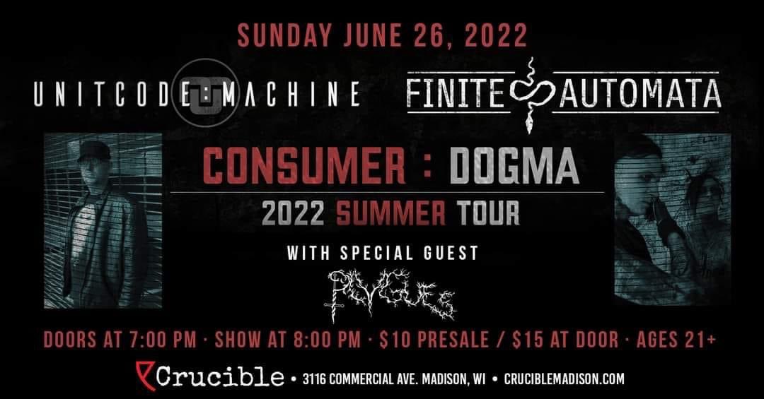 SkullyBlvsphemy's tweet photo. Don’t miss Plvgues with Unitcode:Machine and Finite Automata at Crucible in Madison on Sunday June 26! @PLVGUESWITCH @unit_code @CrucibleMadison #CrucibleMadison #Plvgues #PLVGUESWITCH #UnitcodeMachine #FiniteAutomata #BlvsphemyRecords #witchhouse https://t.co/Q5HhwIqBAC