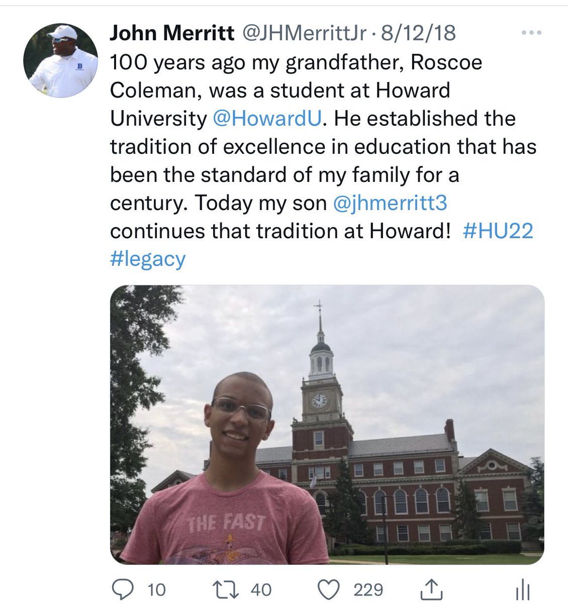 JHMerrittJr's tweet photo. How it started…. How it’s going… @jhmerritt3 @HowardU @HU_COAS #HU22 https://t.co/zJQ6FPkrOq