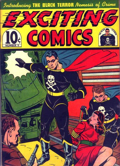 HeroesUnited_4's tweet photo. #BlackTerror - #NedorComics #ExcitingComics introduced the #MysteryMan Black Terror, "Nemesis of Crime," in Exciting Comics #9, published by Nedor Comics in January 1941 - pharmacist Bob Benton, created chemical "formic ethers," giving him super strength and invulnerability https://t.co/YArAtArA2u