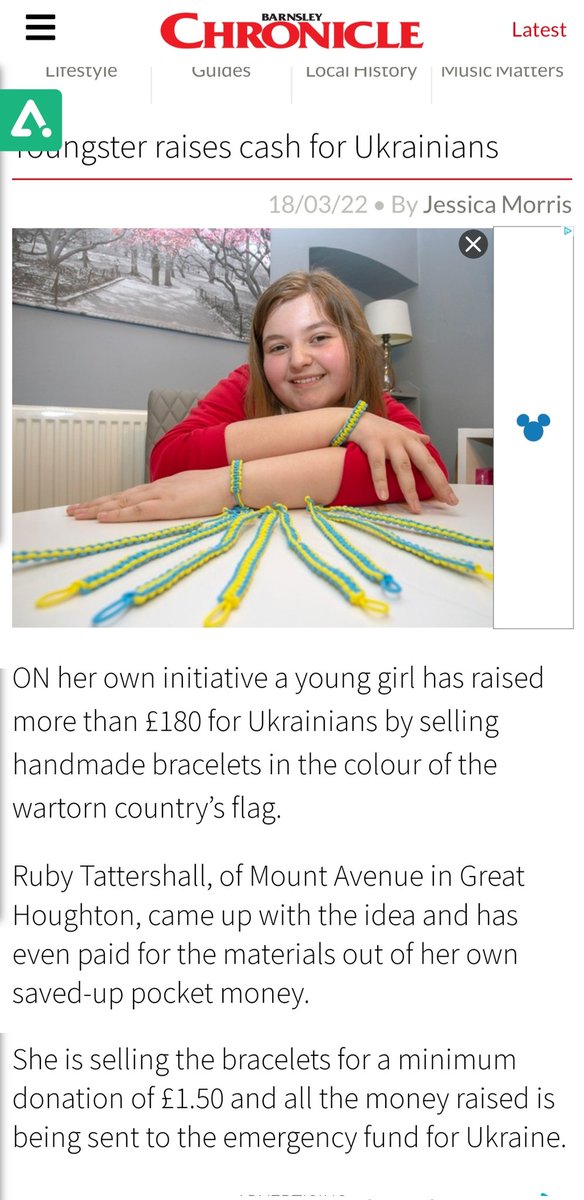 <a href="/SandhillPrimary/">Sandhill Primary</a> <a href="/ChronOnline/">Barnsley Chronicle</a> <a href="/presh53_ruth/">Ruth Pownall</a> <a href="/Keifski/">Craig Keith</a> <a href="/kiralew81/">Kira Lewchenko</a> <a href="/JodieCusworth/">Jodie Cusworth</a> <a href="/IMcMillan/">Ian McMillan</a> <a href="/debbiejb22/">Debbie Blakeston</a> <a href="/BarnsleyChoir/">Barnsley Youth Choir</a> @MatWright5 <a href="/EleanorWright2/">Eleanor Wright</a> 
Update-Slowly rising!! Ruby's raised £472 so far !!
Anyone interested in purchasing please message me. Thank you !!!