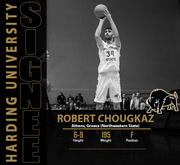 .<a href="/Harding_MBB/">Harding Men's Basketball</a> signed Robert Chougkaz (6-9, 195, F) from Athens, Greece. Transfer from Northwestern State.

Bio: hardingsports.com/sports/mens-ba…

#GoBisons