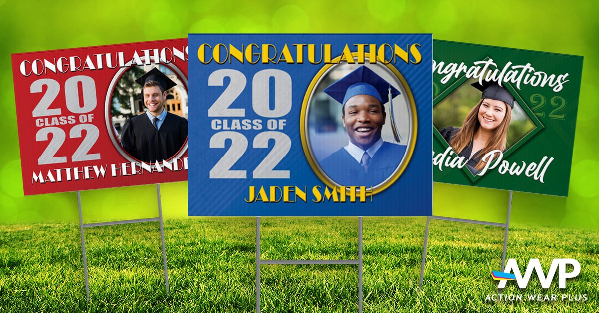 Show off your grad with customizable yard signs. 
Customize with school colors and personalize with name and picture.
#AWP22 #yardsigns #graduation2022 #customized #personalised #senior2022