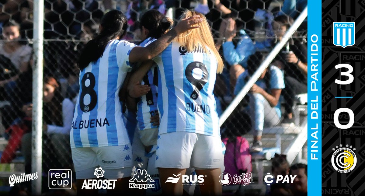 TotalmenteRC's tweet photo. #FutbolFemenino
#Torneo2022
#Fecha10
#Racing 3 (Curril, Fagiano y Spenig) - #Comunicaciones 0.
Contundente triunfo de La Academia (8vo consecutivo) en el Predio Tita. Las dirigidas por @AgusBenchimol siguen bien prendidas en la lucha por la cima de la tabla.
📸@RacingClub https://t.co/nQECnEwIh8