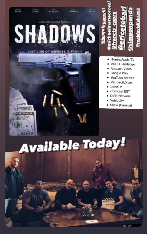 davidlabrava's tweet photo. SHADOWS the new film by @MichaelMatteoRo is available today. Imma in it. Great cast and crew. Had a lot of fun doing this project. Enjoy 😉 https://t.co/SMV4qlN1hJ