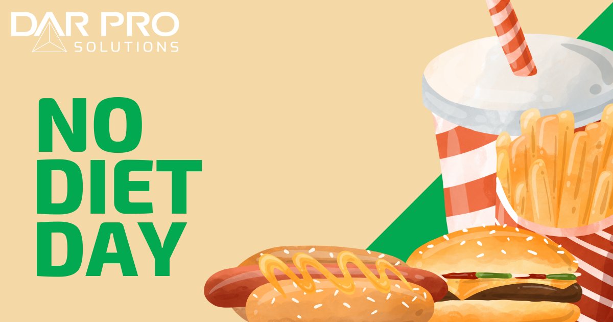 DARPROSolutions's tweet photo. Today is International No Diet Day! Here’s your excuse to treat yourself. You deserve it!
.
.
.
#NoDietDay #TreatYourself #DARPROSolutions https://t.co/IEbx2Zt8Ak