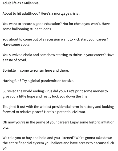 Chrisg0pher's tweet photo. Adult life as a Millennial.

https://t.co/UxbFOP3qvt https://t.co/1gtOcQIm0m