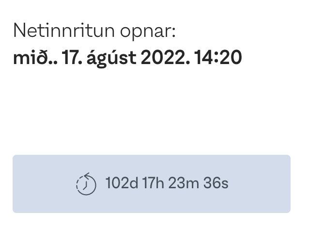 Ekki það að einhver sé að telja, en þetta er teljarinn þangað til ég fer til útlanda