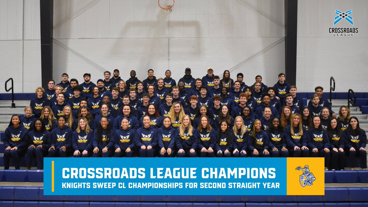 MUKnights's tweet photo. DYNASTY IN THE MAKING!!

Congratulations to @MarianTrackXC on sweeping the Crossroads League Outdoor Track and Field Championships! 

Including indoor seasons, Marian has now won 9 of the last 10 men's and women's Crossroads League Titles! https://t.co/LEljHl0Uat