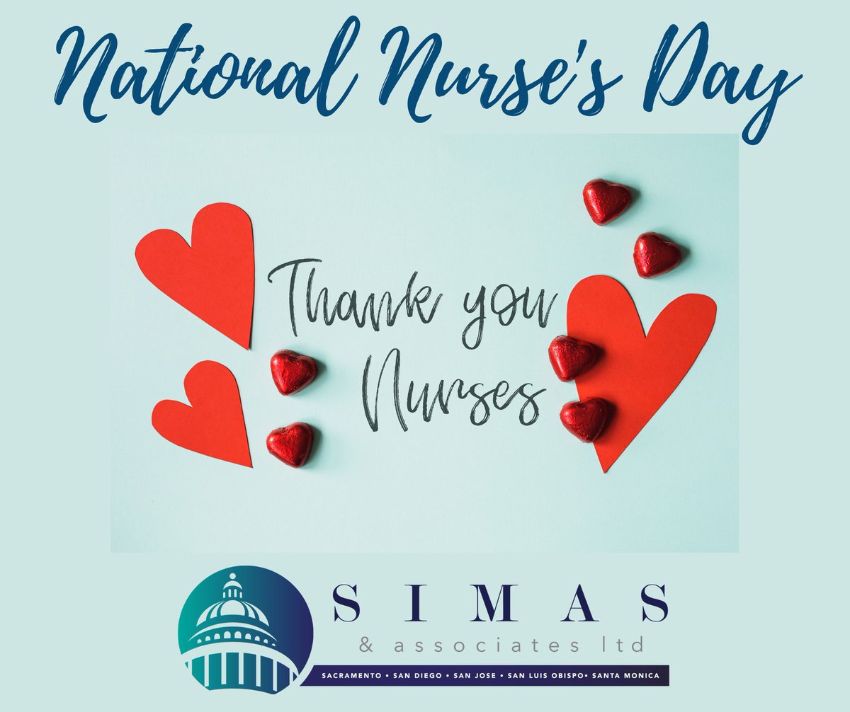 SimasGovLaw's tweet photo. Today is National Nurses Day and we want to thank all the nurses in our hospitals and clinics. Thank you, healthcare heroes, for all you're doing to heal our community, today and everyday! https://t.co/l7CdJdCPnr