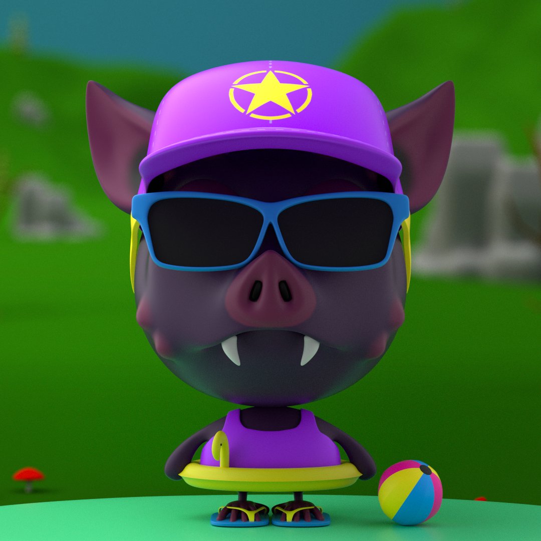 MoonHeadsIO's tweet photo. Do you feel it? 
​
​Summer's coming and this ZooMer Bat isn't missing a second of it! ☀️ 🏖
​
​#NFTCommunity https://t.co/enJGMFXn2l