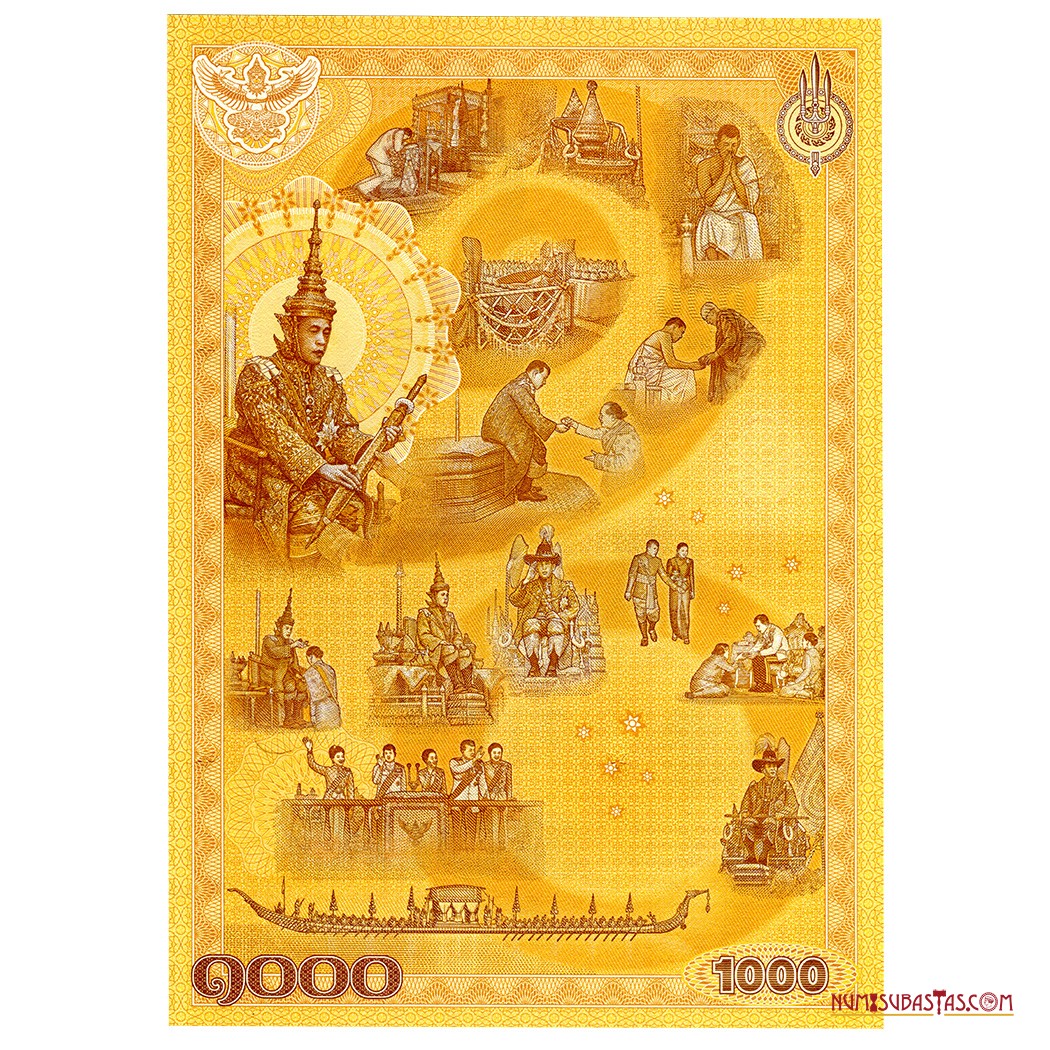 numisubastas's tweet photo. EN SUBASTA:
Gran billete de 1.000 Bahts de la entronización del Rey playboy Rama X.
Para mayor información consultar al link:
https://t.co/pHrbqhCSiV
#Notafilia #Billete #PapelMoneda #BankNotes #Note #PaperMoney
#PaperMoneyAuction #PaperAuction #RarePaperMoney #RareBankNote. https://t.co/MQHUYyqlkP