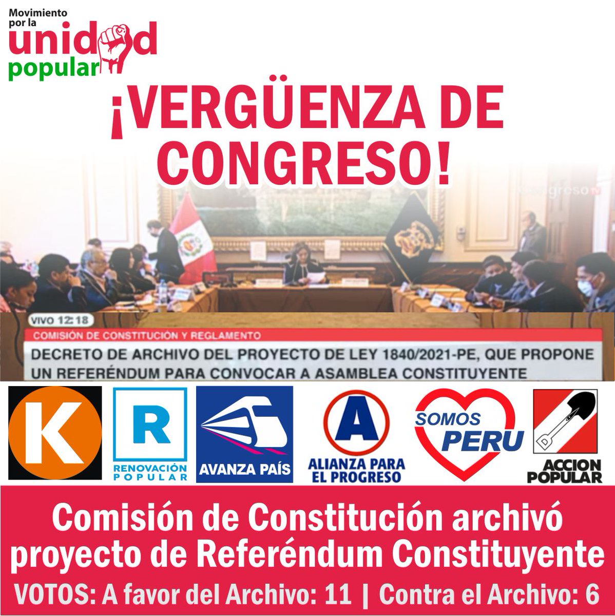 HCevallosFlores's tweet photo. El Ejecutivo sabía q sin   movilización,este Congreso de derecha no daría pase al proyecto de referéndum,debió sin temor convocar a las organizaciones.
Pero esto recién empieza,solo  la unidad y lucha hará que se escuche al Pueblo. https://t.co/0zATNoDiud