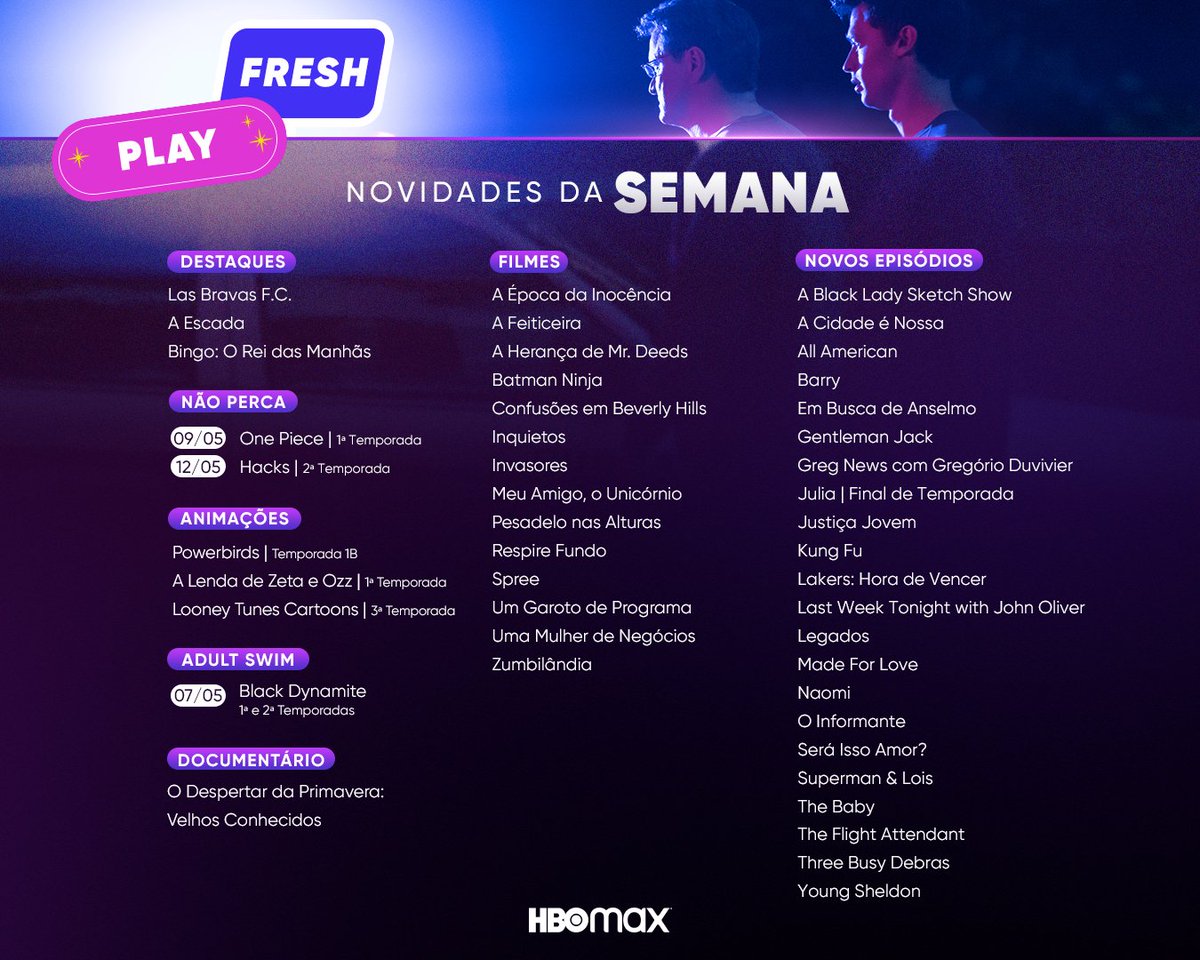 X 上的 HBO Max Brasil：「Uma porção de novidades no meu site essa