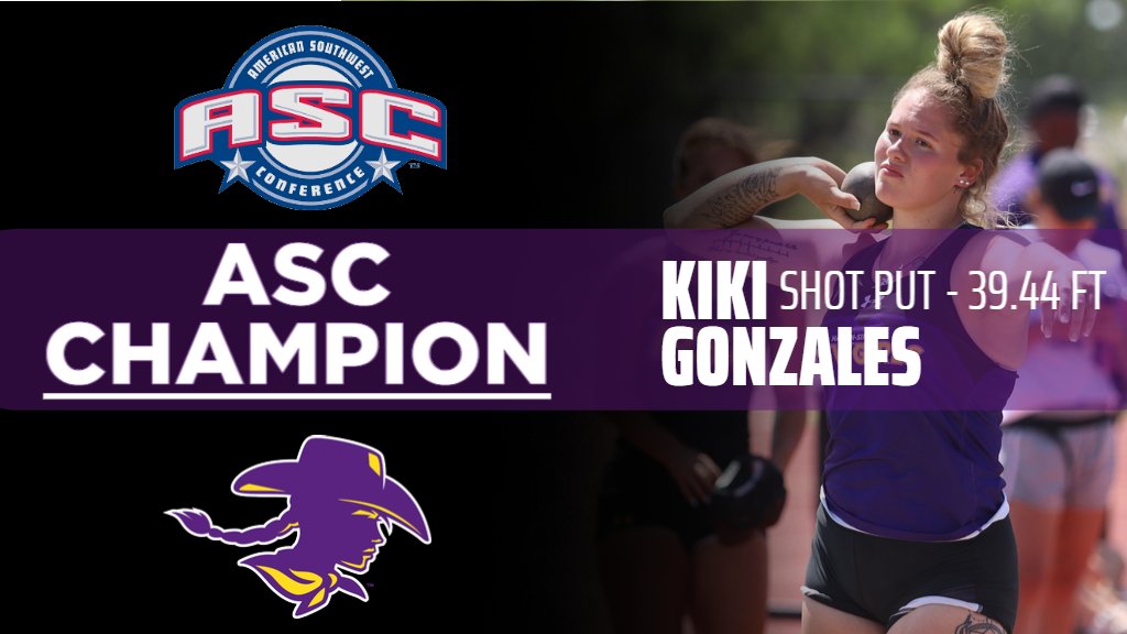Kiki Gonzales is the ASC Shot Put Champion with a 39.44 foot throw. Congratulations to Kiki! #ASCtf #D3tf