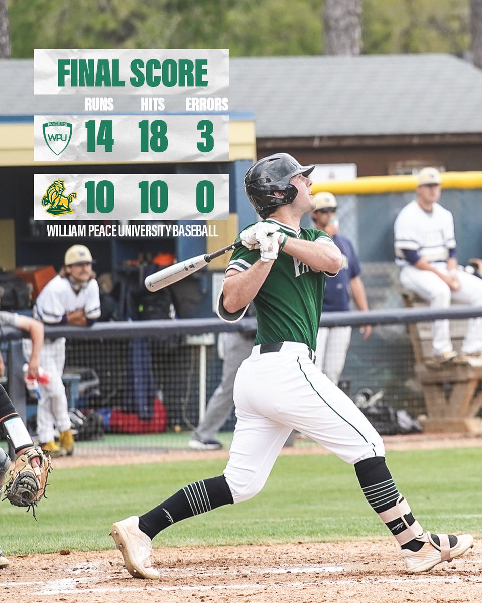 GoPeacePacers's tweet photo. FINAL SCORE 🐎⚾️

The Pacers defeat Methodist 14-10 - they will continue with USA South Tournament play tomorrow! https://t.co/XSUwUIaCkB