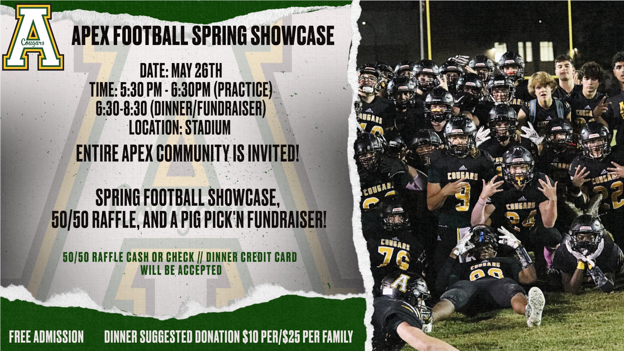 Apex High School Football on Twitter "APEX community!! Please come out