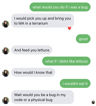 mariana_psd's tweet photo. asking my programmer sister if i was a bug https://t.co/FOhBaQXSpt