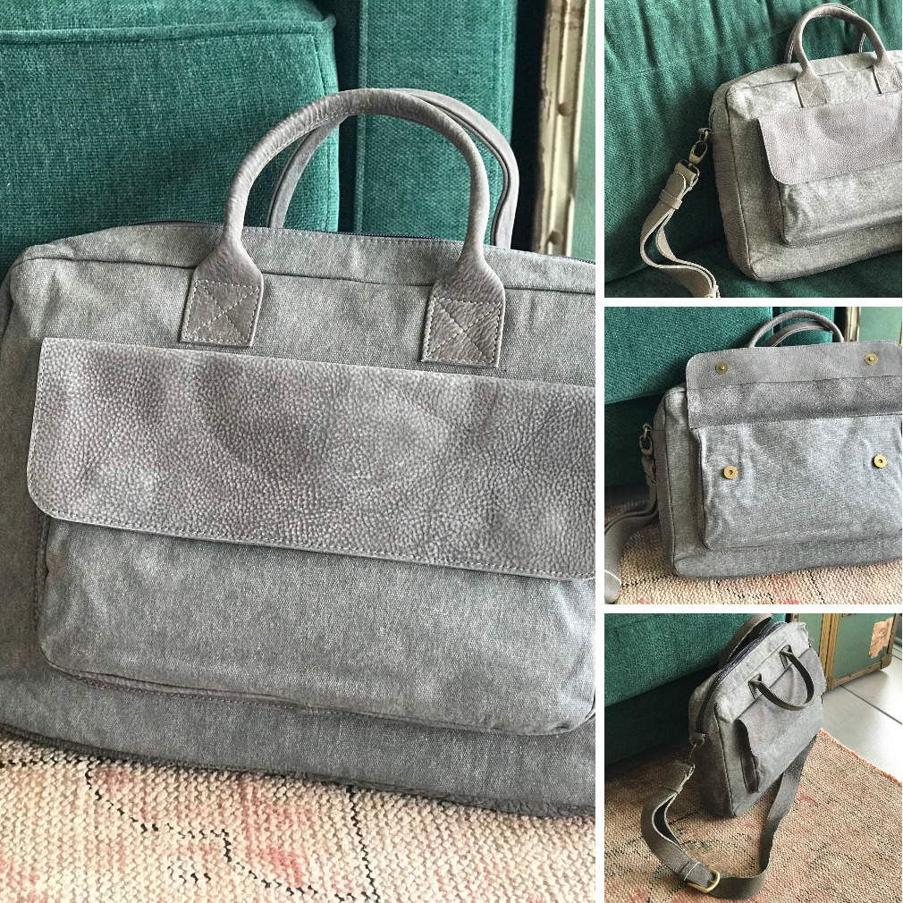 Mens 13 laptop bag Waxed Canvas and Leather etsy.me/3laAN6v @etsymktgtool