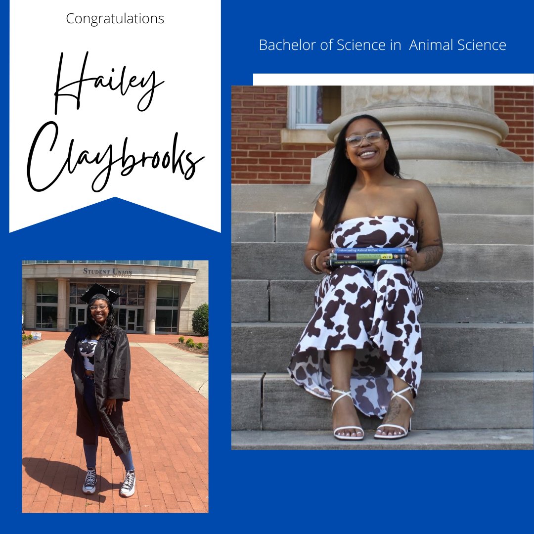 MTSU_SSS's tweet photo. #TRIOWorks SSS Graduate Spotlight: Hailey Claybrooks joined SSS in 2018.

She will be graduating with a Bachelor of Science in Animal Science. Congratulations Hailey! #SSS #MTSU #TrueBlue https://t.co/Fjz8ho9UgG