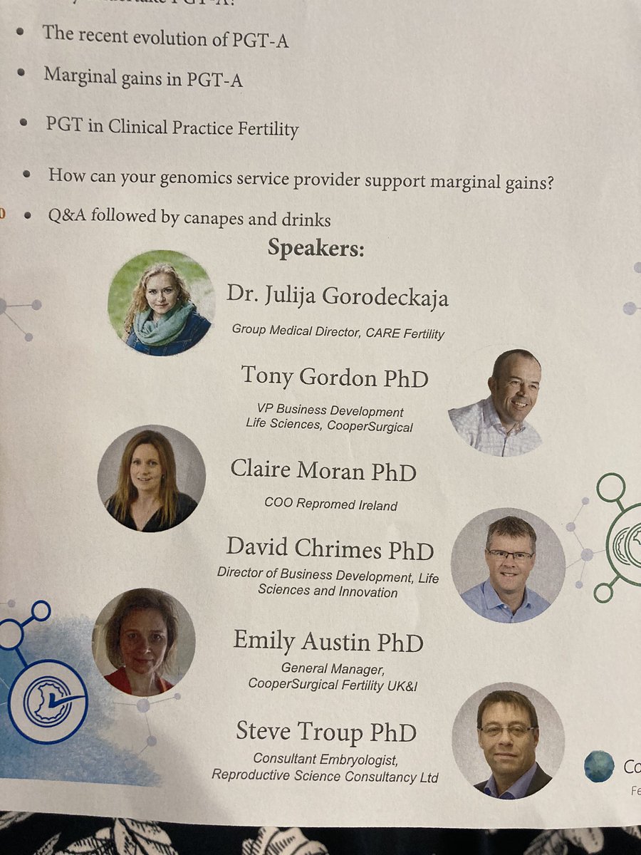 clairemoranphd's tweet photo. Amazing to have in-person meetings back again! Thank you to #coopersurgical for inviting me to speak at the first live event in 2 years🤩 and giving me the opportunity to speak about PGT-A and how it has increased IVF success for specific patient groups @ReproMedIreland https://t.co/p8jNOQfYV4