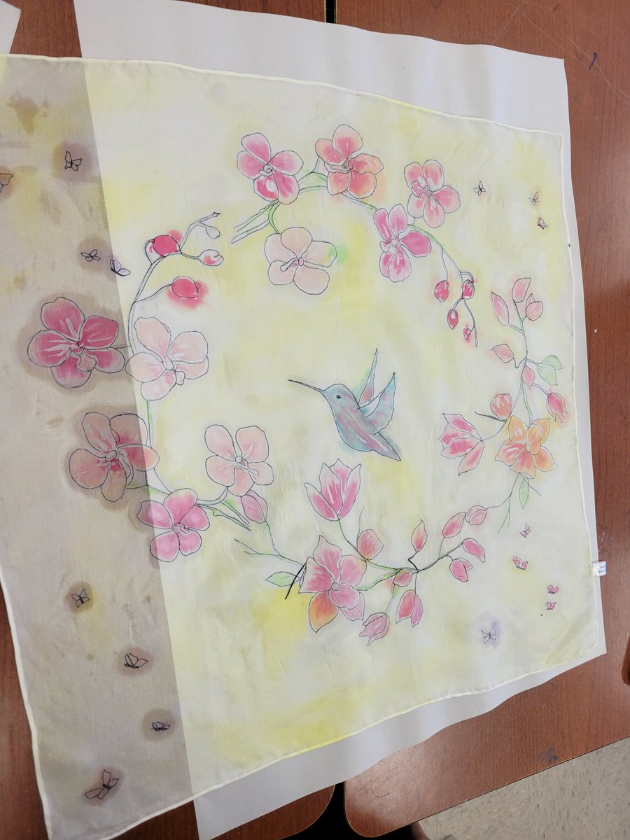 nrjhart's tweet photo. HSArt 1 with Mrs. JACK EXPLORED Batik textiles these past weeks on Silk scarves for Mother's Day gifts! They turned out amazing and I know their mothers will be pleased! https://t.co/Pc41o9tiuh