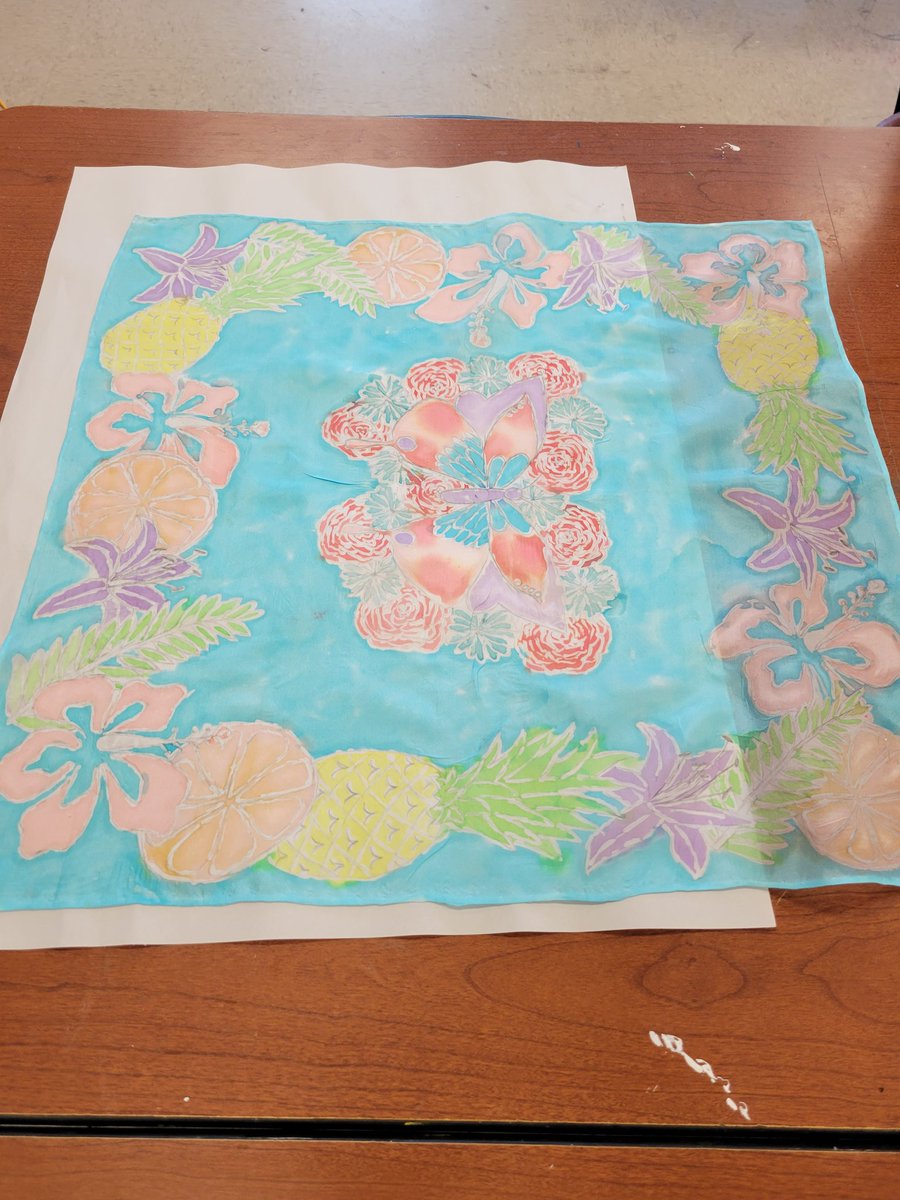 nrjhart's tweet photo. HSArt 1 with Mrs. JACK EXPLORED Batik textiles these past weeks on Silk scarves for Mother's Day gifts! They turned out amazing and I know their mothers will be pleased! https://t.co/Pc41o9tiuh