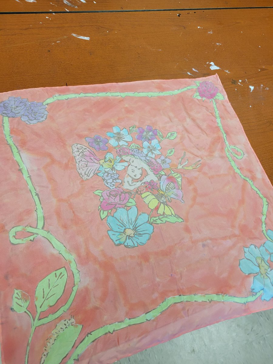 nrjhart's tweet photo. HSArt 1 with Mrs. JACK EXPLORED Batik textiles these past weeks on Silk scarves for Mother's Day gifts! They turned out amazing and I know their mothers will be pleased! https://t.co/Pc41o9tiuh