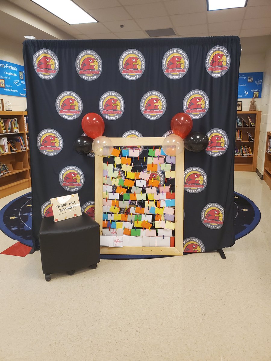 Thank you <a href="/ccstempta/">Clark Creek STEM PTA</a> 😁 we loved the giftcard wall!