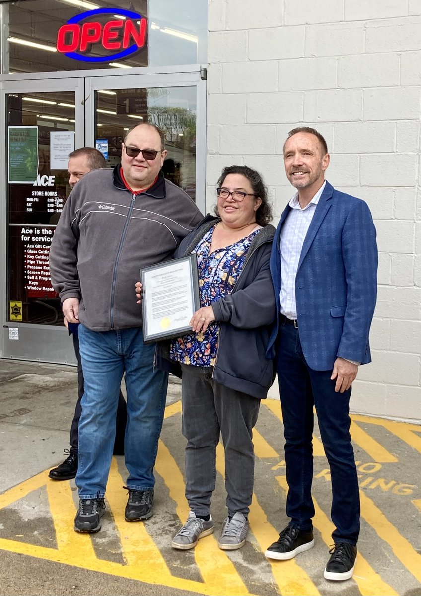 OakGovEO's tweet photo. I enjoyed celebrating the $300k reno of Tony's Ace Hardware in #MainStreetOC’s @mshazelpark today in @cityofhazelpark. Our own @AdvantageOak preservation architect, Ron Campbell, lent design services for this historic #OaklandCounty bldg.! Learn more:https://t.co/j9Ywb6hAV5 -Dave https://t.co/o8Q7icVY5C