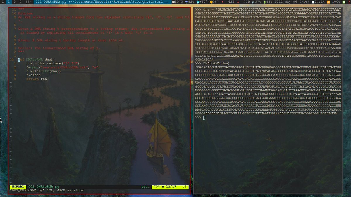 Nikoder94's tweet photo. Day 002 | Continuing with the challenge, I completed #Rosalin's second exercise.
- I learned more about loops and If.
- I learned now how to save the output in a txt file
#100DaysOfCode #Arch #Bioinformatics https://t.co/HC4gzdOIMp