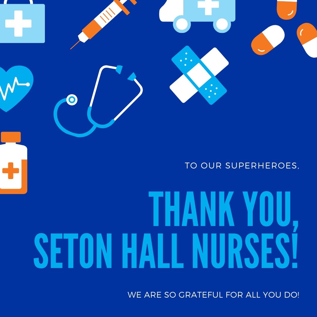 SetonHallAlumni's tweet photo. It's #NationalNursesDay & we would like to thank all our Seton Hall Nurses! Here are some pictures that were submitted to us in 2020 from the nurses that were on the frontlines during the pandemic. Thank you all for being so brave and staying #SetonHallStrong! https://t.co/RJg3Ibp7YX