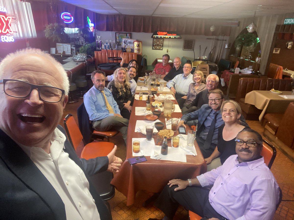 TimWJackson's tweet photo. Hanging with Denver’s smart, connected, opinionated, journos/politicos/newsies, from @PBS12_CO #ColoradoInsideOut #CIO @ericsondermann @DDezzutti @calhounwestword @davekopel @KristaKafer @joeybunch #DominicFarewellLunch #LaFiesta https://t.co/8GoqKc8yd4