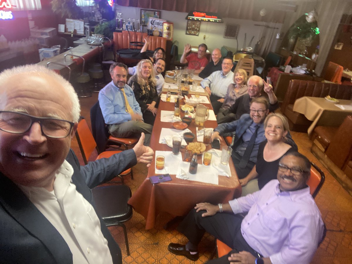 TimWJackson's tweet photo. Hanging with Denver’s smart, connected, opinionated, journos/politicos/newsies, from @PBS12_CO #ColoradoInsideOut #CIO @ericsondermann @DDezzutti @calhounwestword @davekopel @KristaKafer @joeybunch #DominicFarewellLunch #LaFiesta https://t.co/8GoqKc8yd4
