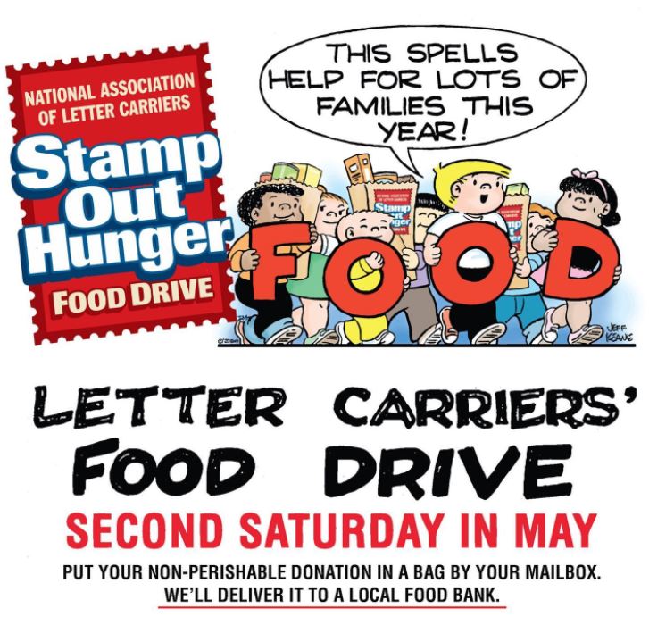 ParkTreeCHC's tweet photo. Help #StampOutHunger ๐Sat 5/14๐ฃ Fill a bag of non-perishable food items and place it by your mailbox ๐ซ so your local USPS worker can collect it! Help #FoothillUnityCenter with their mission to eliminate #FoodInsecurity in the San Gabriel Valley! #SGV #neighborshelpingneighbors https://t.co/odW1MsTDau