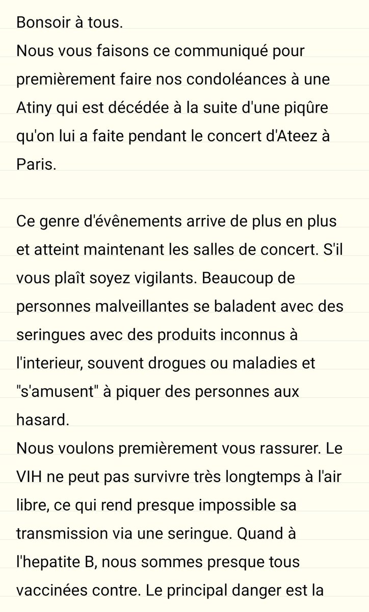 FanBlackpinkfrr's tweet photo. [COMMUNIQUÉ]

Merci de lire attentivement ce communiqué, que nous somme attristés de devoir faire.

Toutes nos condoléances aux familles touchées par ce fléau. https://t.co/qst9KZDq4N