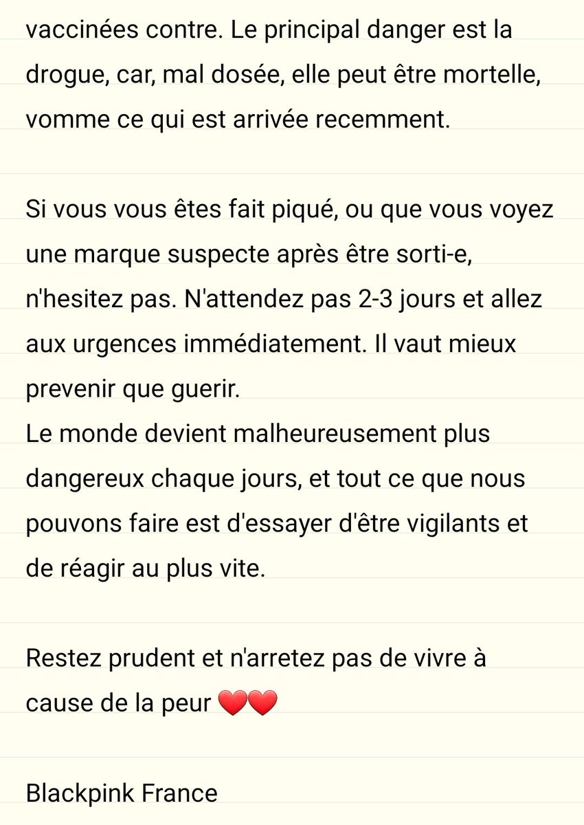 FanBlackpinkfrr's tweet photo. [COMMUNIQUÉ]

Merci de lire attentivement ce communiqué, que nous somme attristés de devoir faire.

Toutes nos condoléances aux familles touchées par ce fléau. https://t.co/qst9KZDq4N