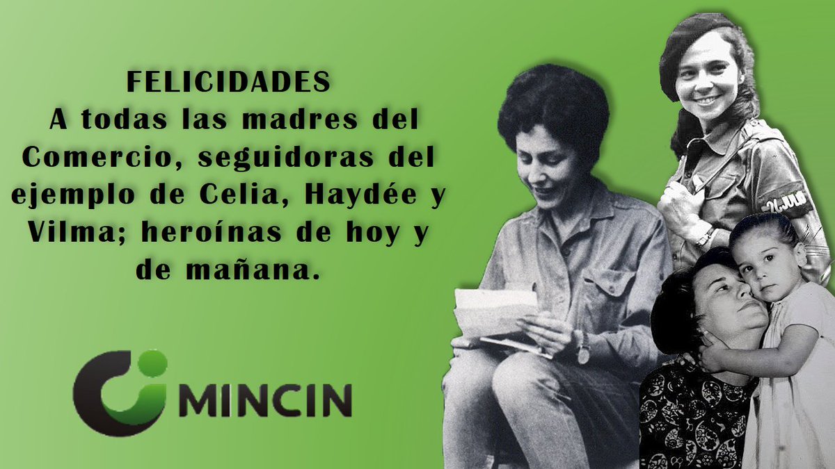 A solo unas horas de celebrar el #DiaDeLasMadres, agradecemos la labor desempeñada por nuestras marianas en todas las tareas desarrolladas por el sector. #ComercioCuba #SomosComercio <a href="/PresidenciaCuba/">Presidencia Cuba 🇨🇺</a> <a href="/BetsyDazVelzqu2/">Betsy Díaz Velázquez</a>