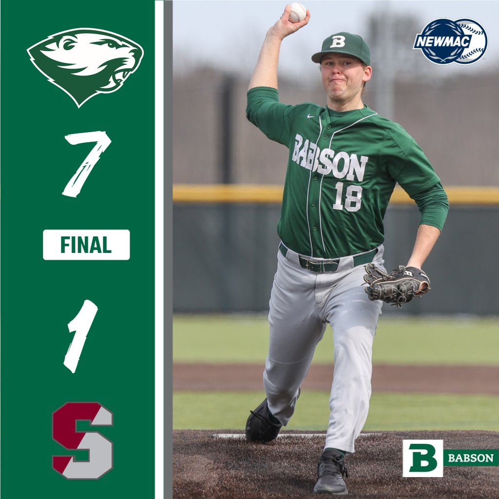 Tanner Santos and Jackson Kelly both homered and Tristen Spalter allowed just one run over 8.0 innings to help <a href="/BabsonBaseball/">Babson Baseball</a> down <a href="/SC_Pride/">SpringfieldAthletics</a> 7-1 to open <a href="/NEWMACsports/">NEWMAC</a> Tournament play on Friday. #GoBabo #d3sb