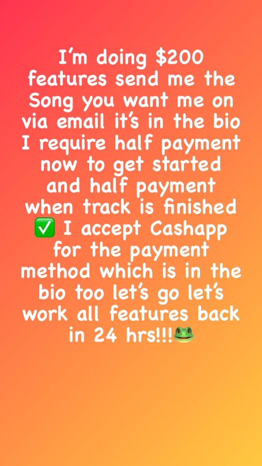 #RT Feature Friday Cashapp $BOSSMANSPEK SEND YOUR TRACK U WANT ME ON ALL HEAT THO!!!! https://t.co/1<a href="/tag/rt"class="tags">#RT</a>