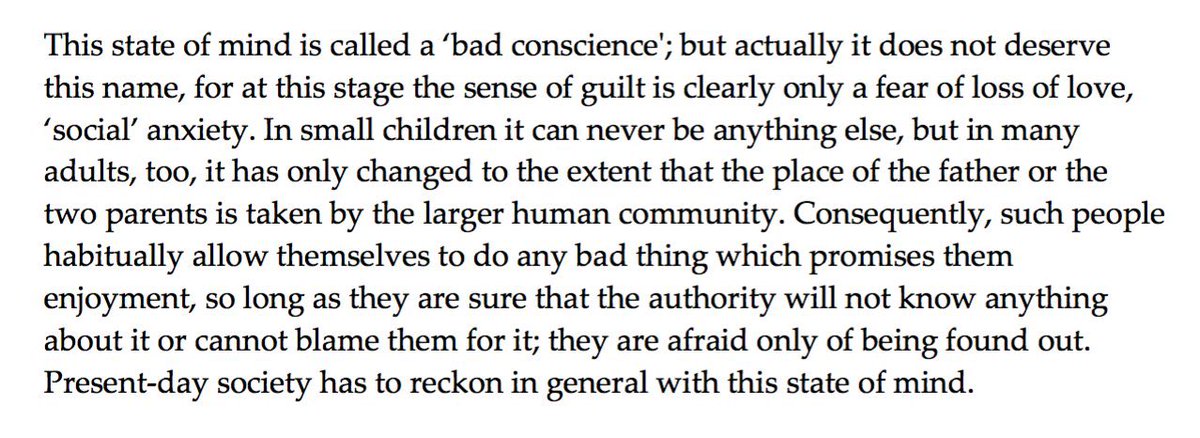 HotEspress's tweet photo. "Consequently, such people habitually allow themselves to do any bad thing which promises them enjoyment, so long as they are sure the authority will not know anything about it or cannot blame them for it; they are afraid only of being found out." 

- S. #Freud | #FreudDay #BOTD https://t.co/spEeN8A0QL