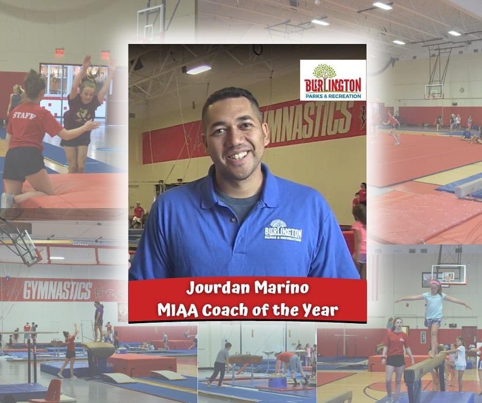 Burlington Parks & Recreation (@burlington_rec) on Twitter photo We are totally flipping out that Jourdan Marino was named MIAA Coach of the Year! Jourdan is the director of our summer program Gymnastics at BHS. š¤øš¾š
Congratulations, Jourdan!
<a href="/bhsreddevils/">Shaun Hart</a> <a href="/patricklarkin/">Reaping Wheel</a> <a href="/ericconti/">Eric Conti</a>
<a href="/mrmarinoscience/">Mr. Marino</a>
<a href="/bhsmgymnastics/">BHS Mens Gymnastics</a> <a href="/bnewssports/">@BNEWSSports</a> We are totally flipping out that Jourdan Marino was named MIAA Coach of the Year! Jourdan is the director of our summer program Gymnastics at BHS. š¤øš¾š
Congratulations, Jourdan!
<a href="/bhsreddevils/">Shaun Hart</a> <a href="/patricklarkin/">Reaping Wheel</a> <a href="/ericconti/">Eric Conti</a>
<a href="/mrmarinoscience/">Mr. Marino</a>
<a href="/bhsmgymnastics/">BHS Mens Gymnastics</a> <a href="/bnewssports/">@BNEWSSports</a>