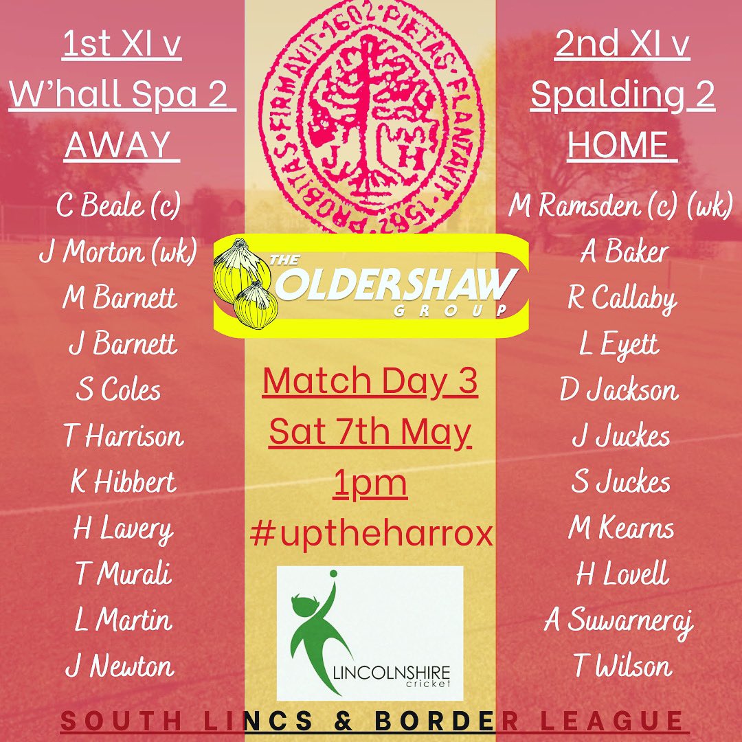 Moulton Harrox CC (@moultonharroxcc) on Twitter photo MATCH DAY 3 ๐
The 1st XI travel to <a href="/WoodhallSpaCC/">Woodhall Spa Cricket Club</a>, looking to get back to winning ways, whilst the 2nd XI host <a href="/SpaldingTownCC/">Spalding Town CC</a> at Broad Lane in the hunt for back to back wins.
#uptheharrox MATCH DAY 3 ๐
The 1st XI travel to <a href="/WoodhallSpaCC/">Woodhall Spa Cricket Club</a>, looking to get back to winning ways, whilst the 2nd XI host <a href="/SpaldingTownCC/">Spalding Town CC</a> at Broad Lane in the hunt for back to back wins.
#uptheharrox