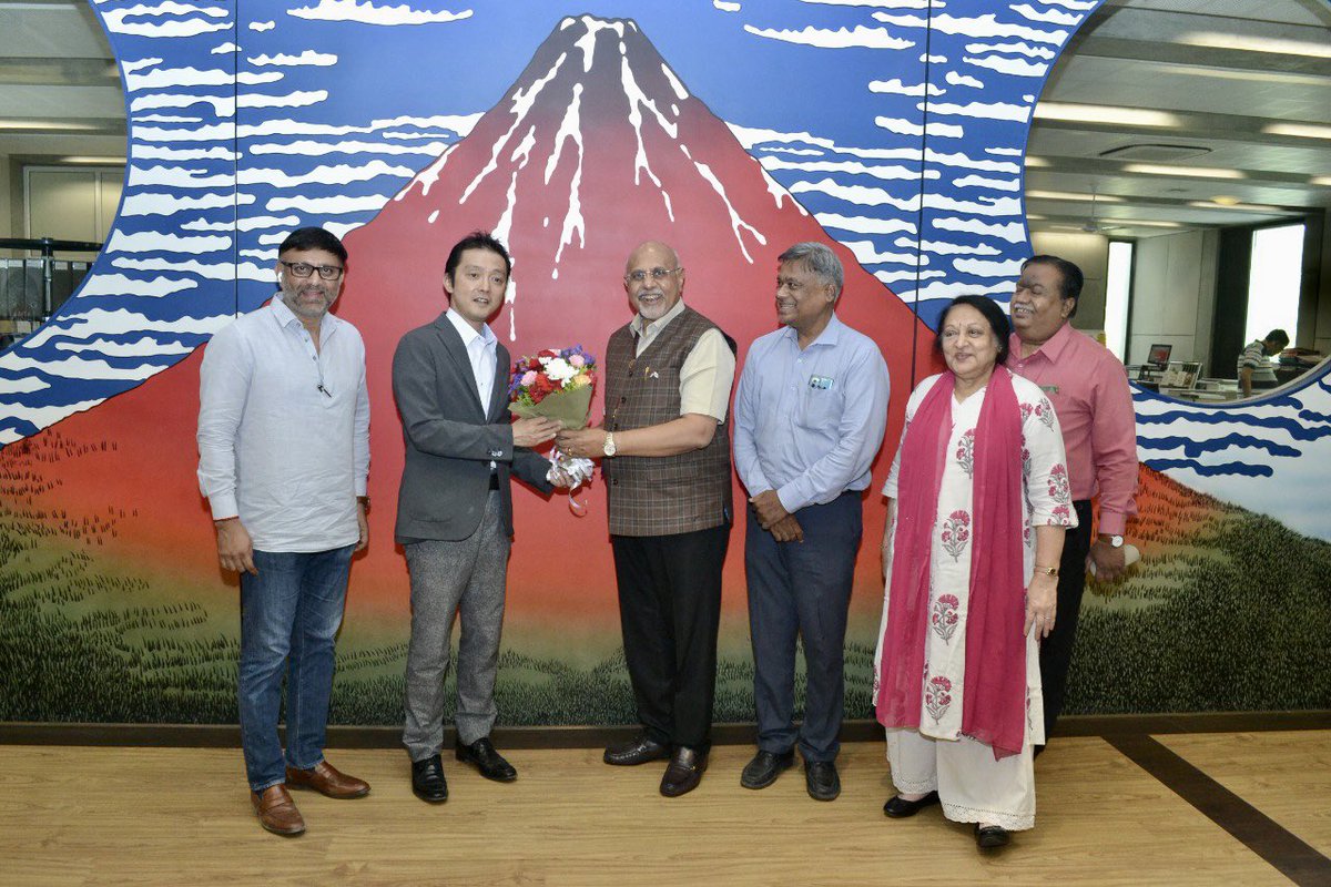 MukeshPatelTax's tweet photo. @JapanCentreAMA Privileged to welcome MEA Japan Advisor Ashok Chawla, Minister Economic Japan Embassy S. Miyamoto &amp; JICA Chief M. Saito on their visit to Ahmedabad. IJFA Office Bearers had meaningful interaction for planning 70th Anniversary Celebration of Diplomatic Relations! https://t.co/XJHmAymvHF