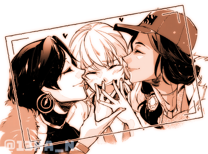 「kissing cheek」 illustration images(Latest)｜16pages
