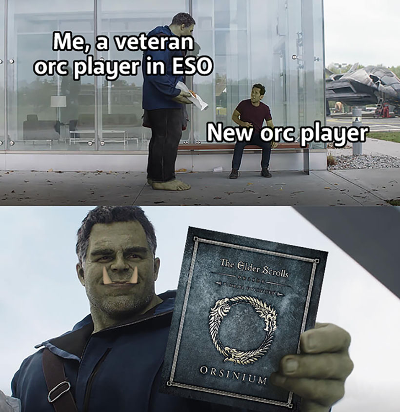 OhSo_Bear's tweet photo. "You gotta be the hero of our homeland first, bloodkin" *gifts the DLC*
#ESO #ESOFam #TESO #TESOnline #orc #orsimer #orsinium https://t.co/A2LpAfcdeI