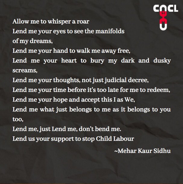 caclindia's tweet photo. Campaign Against Child Labour (CACL) from 30th April to 12th June – 44 days towards a better future for all children across India... #ChildLabourFreeIndia #SayNoToChildLabour #RightToEducation #CampaignAgainstChildLabour #OneCountryOneFuture https://t.co/0nbmR5Y8fX