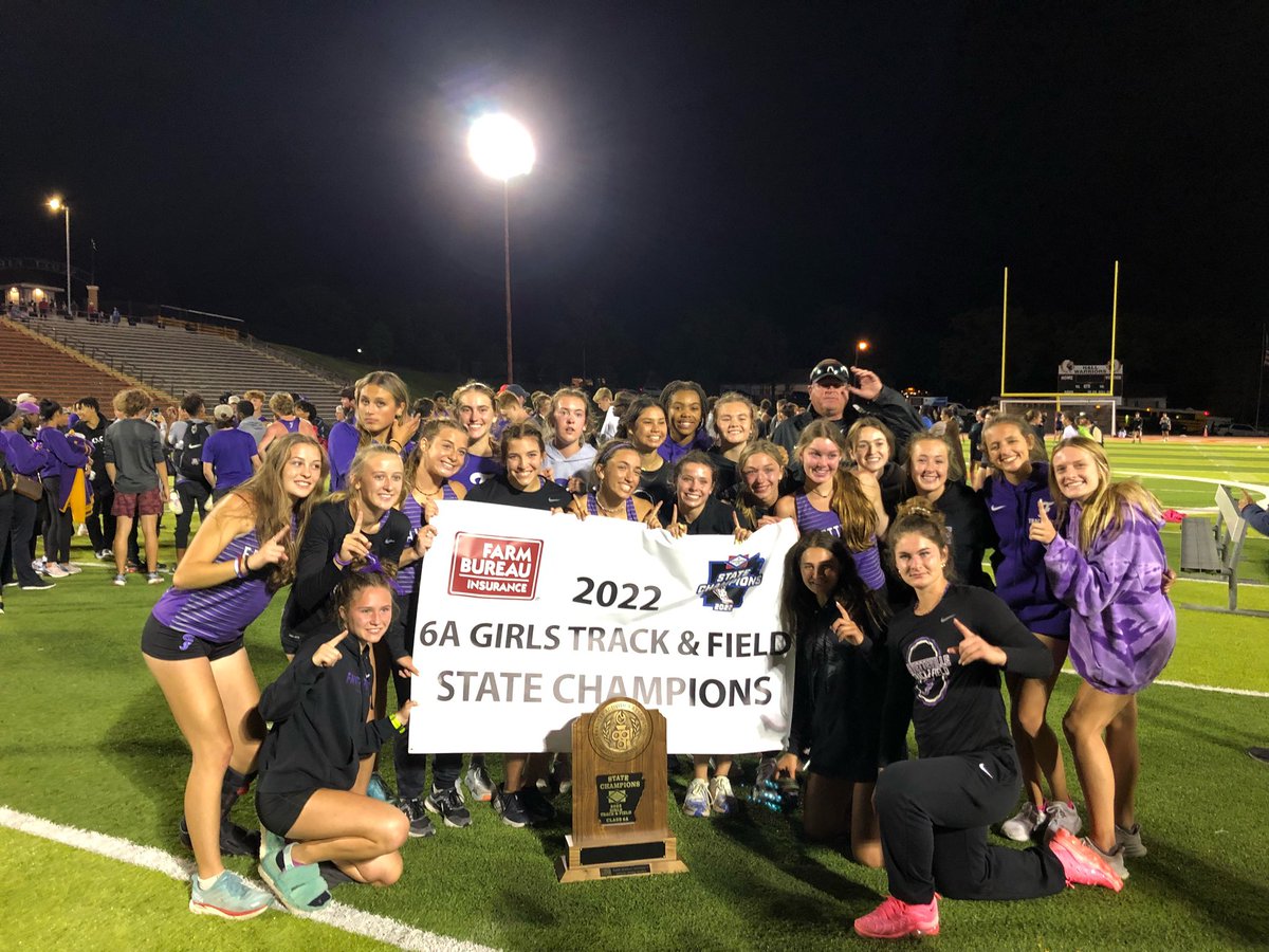 FayBulldogs's tweet photo. Congratulations to our Girls &amp; Boys @FayBulldogsTF Teams! 6A STATE CHAMPIONS! #PurpleReign https://t.co/sQfCVVp1xc